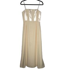 Vtg Adrianna Papell Occasion Butter Yellow Spaghetti Strap Dress Party/Wedding